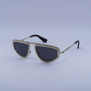 Burberry BE3150 110987 Geometric Sunglasses Light Gold Frame, Grey Lenses